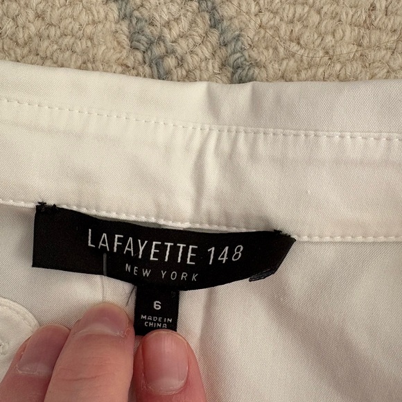 Lafayette 148 white button down shirt - Picture 4 of 5